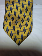 Vintage Edwards Michigan Silk Tie Gold Geometric Art Deco Men's Necktie 59"