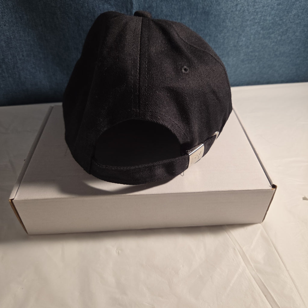 Black Rhinestone Trim Baseball Cap Peng Yuan