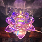 Flower Touch Lamp Glass Oil Warmer Multicolor