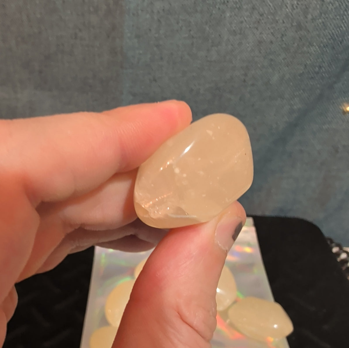 Drilled Stone Beads Peach Natural Tumbled Boho Craft