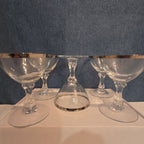 Tiffin Franciscan Brookmar Platinum Rim Champagne Coupe Sherbet Glass Set of 5