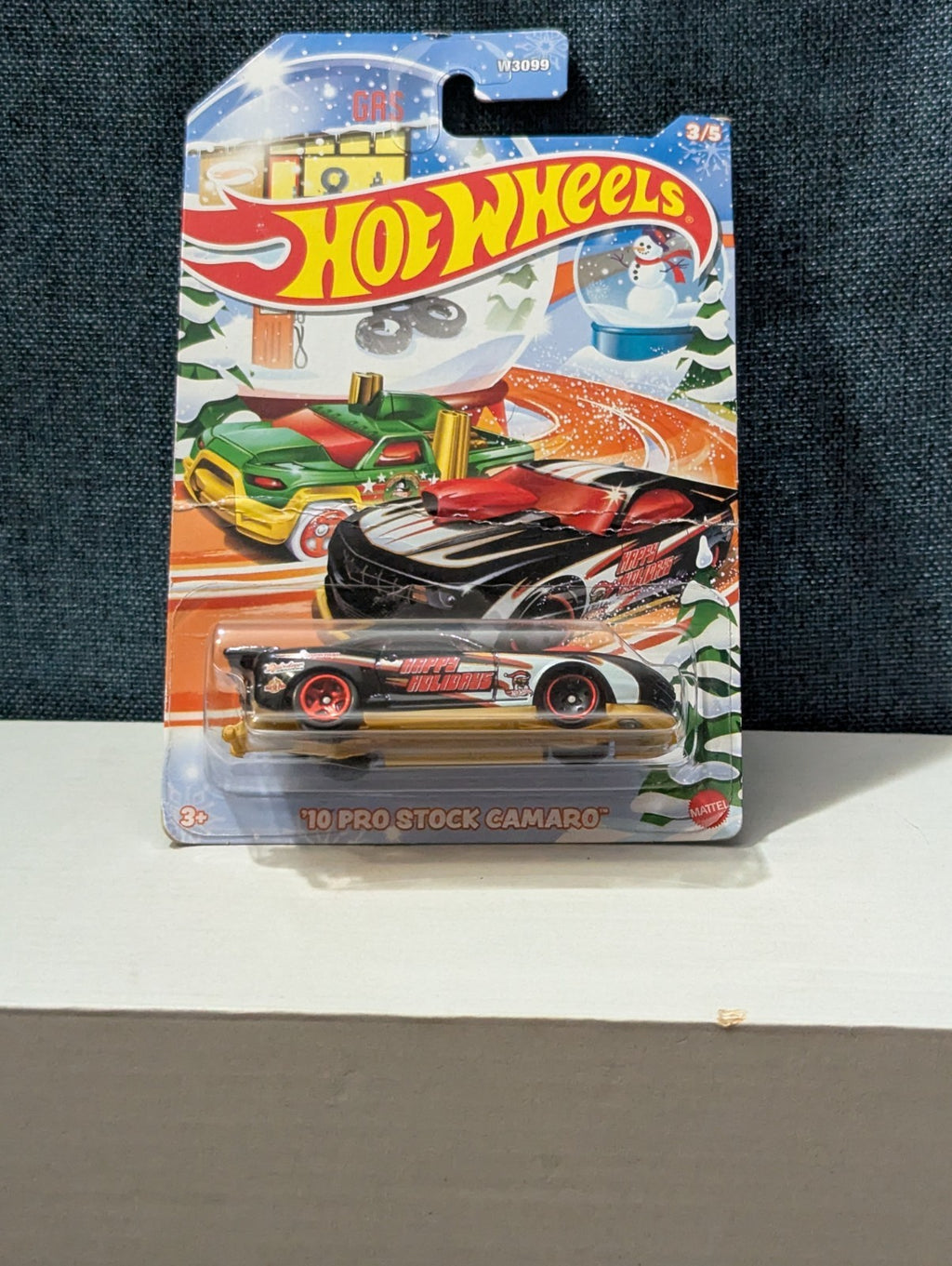 Hot Wheels 2010 Pro Stock Camaro Holiday Racers | Black Happy Holidays Car
