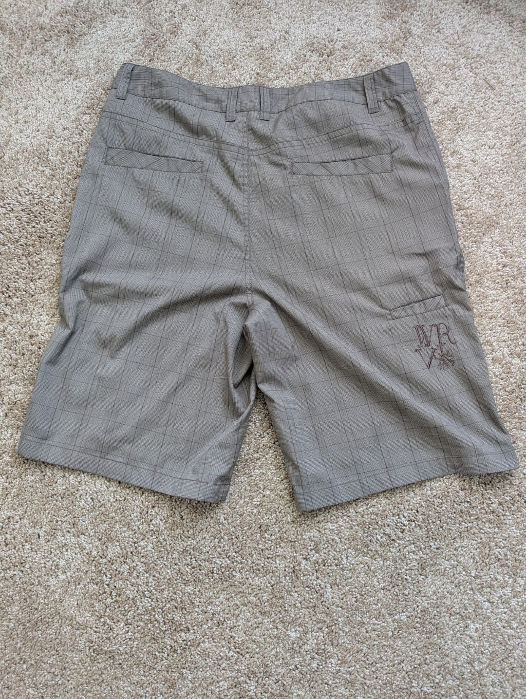 O'Neill Hybrid Boardshorts Men's Size 34 Gray Plaid Swim Trunks Walker Shorts