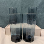 Set of 4 Libbey FACETS Cobalt Blue Glasses | 8-Panel Octagon Highball Tumblers
