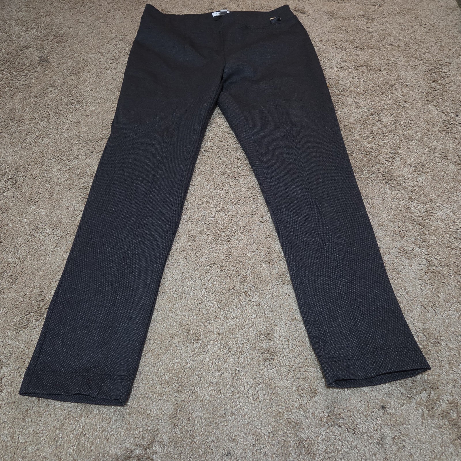 Calvin Klein Pants Womens M Black Slim Fit Ankle Stretch Elastic