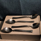 Set of 4 Hampton Silversmiths PORTFOLIO Glossy Spoons | 18/0 Stainless 208