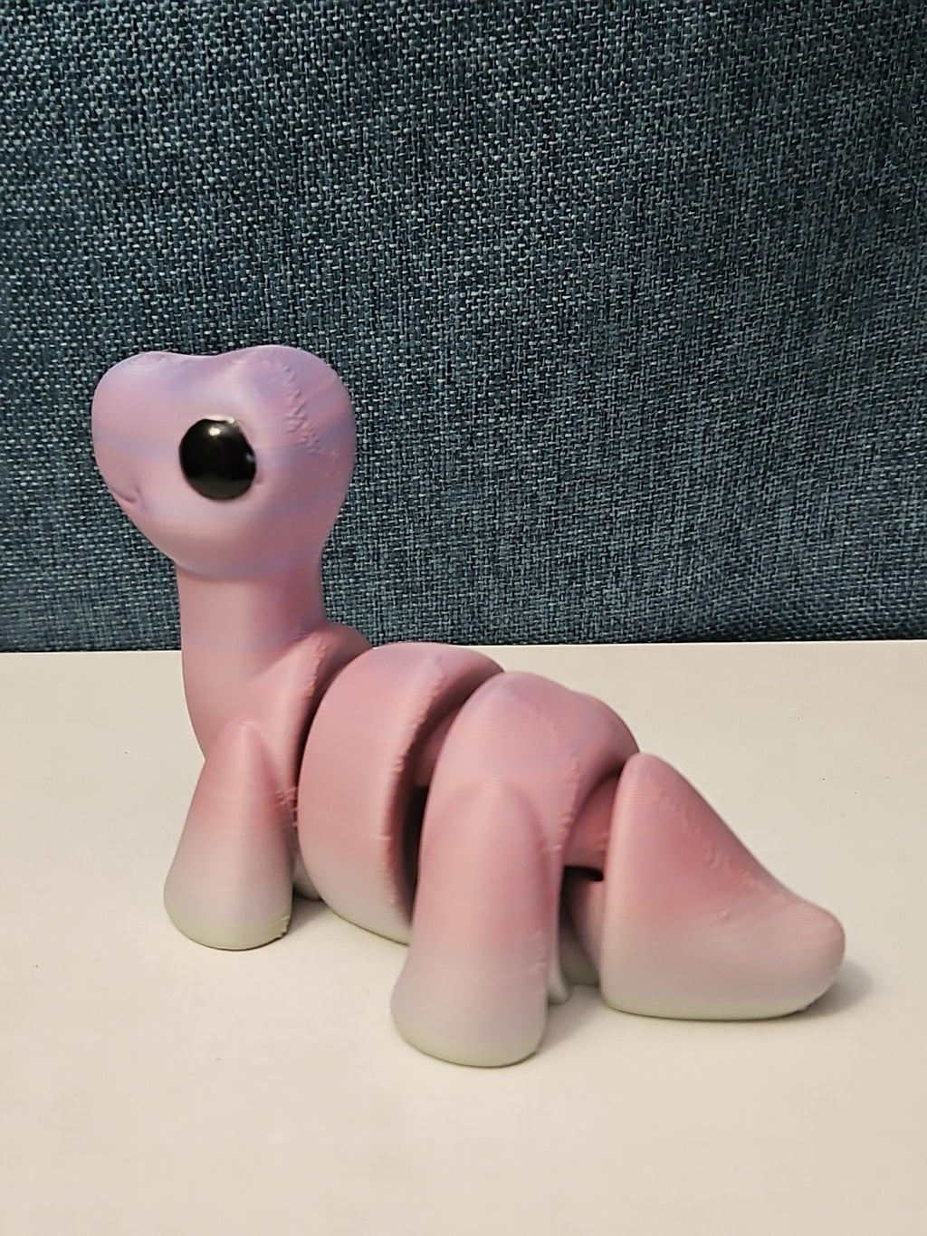 Mini Articulated Brontosaurus Fidget Toy | 3D Printed Dinosaur | Pink Purple