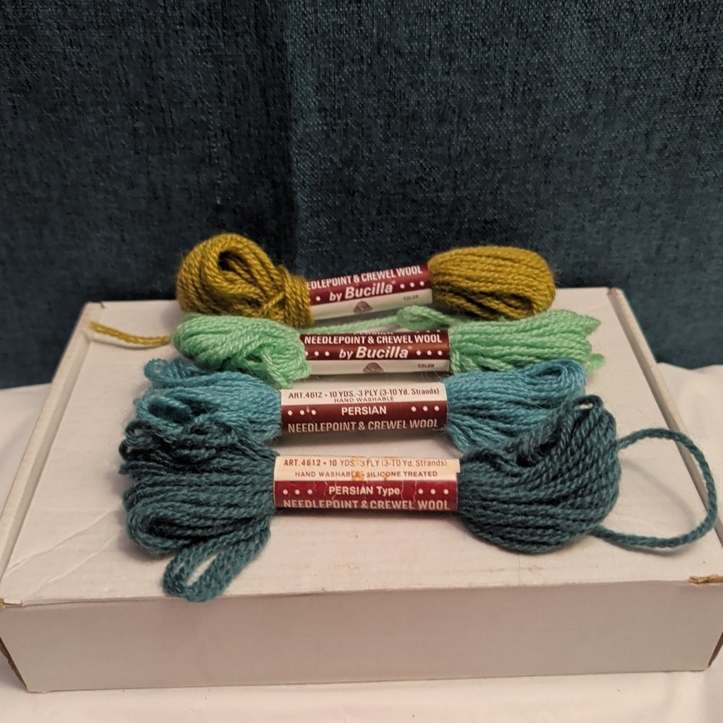 Bucilla Persian Wool Yarn 4 Skeins 3-Ply Needlepoint Crewel Misc Colors