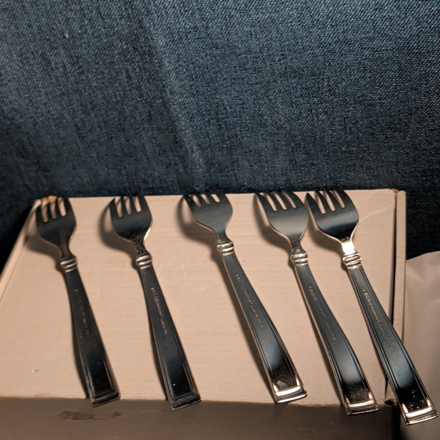 Set of 5 Hampton Silversmiths PORTFOLIO Glossy Forks | 18/0 Stainless 208