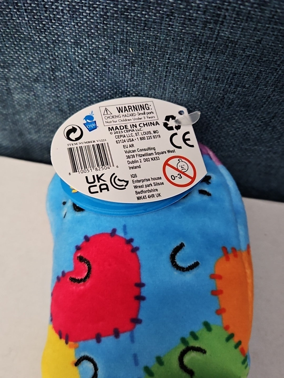 Cats vs Pickles Stitches #503 | Fuchsia Series Bean Plush | Blue Patchy Cat