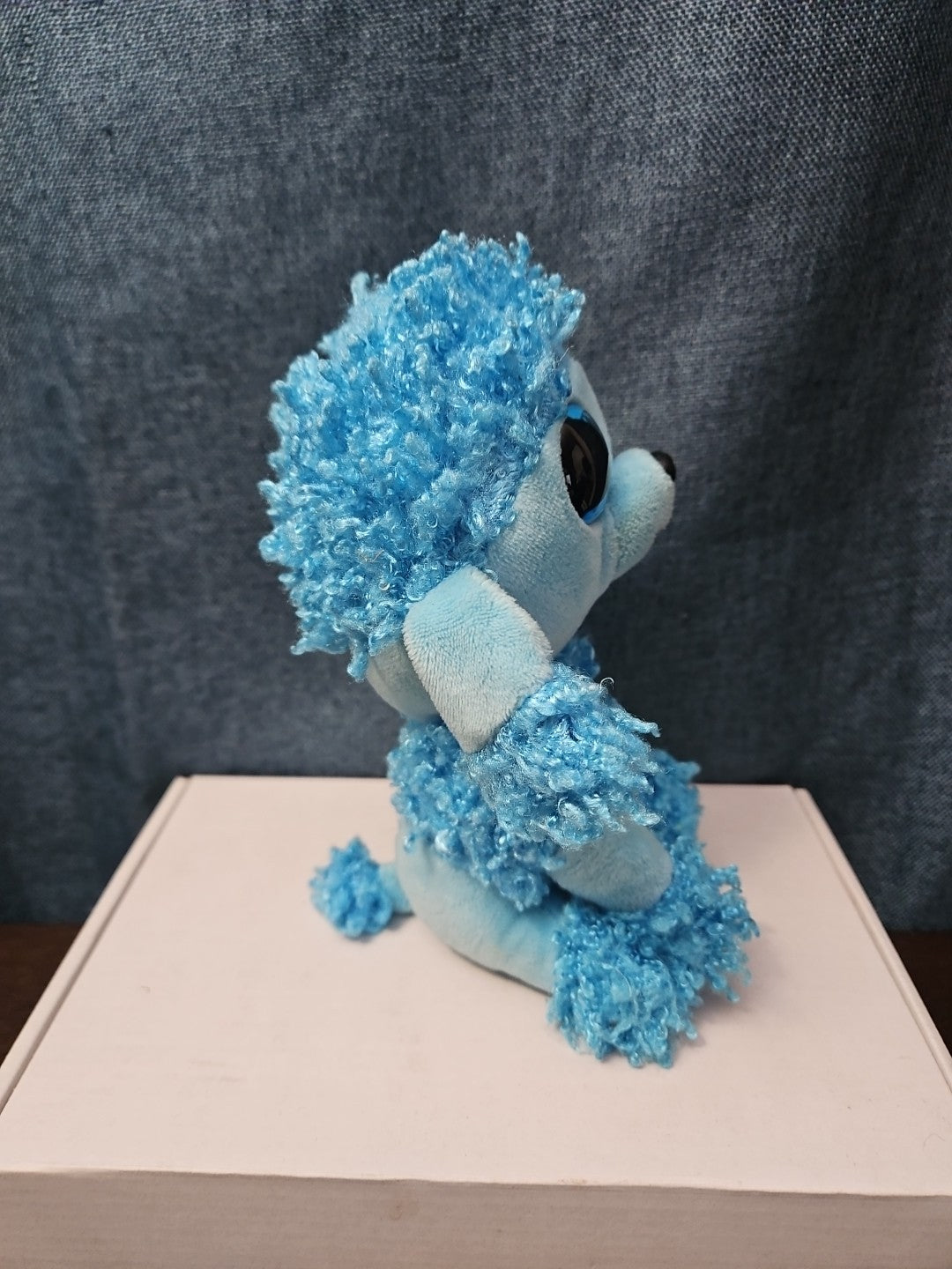 Retired Ty Beanie Boos Mandy Blue Poodle Plush 10" Medium Buddy |  Sparkle Eyes