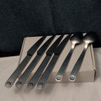 6 Pc GOURMET SETTINGS TAXI Flatware Set | 18/8 Stainless | 4 Knives | 2 Spoons
