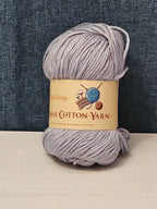 ThinkThings Milk Cotton Yarn | Soft Silver Grey 50g Skein Anti-Pilling