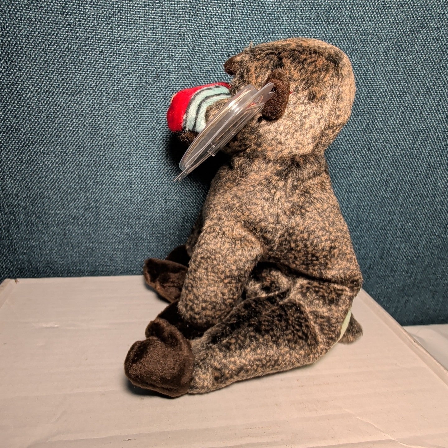 Cheeks Ty Beanie Baby 1999 Retired Baboon Monkey with Tag Protector NEW