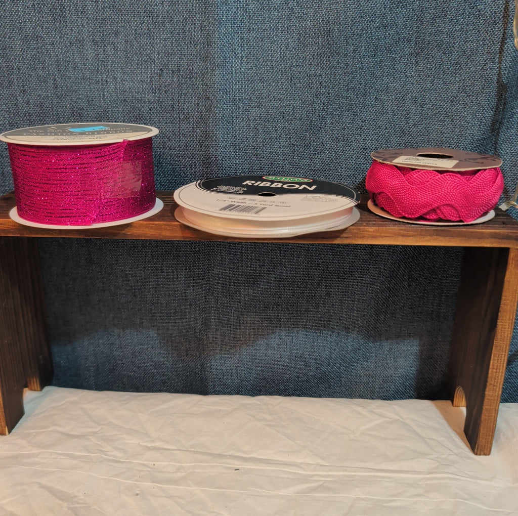Gift Wrap Co Sullivans Ribbon Trim Lot 3 Fuchsia White Destash