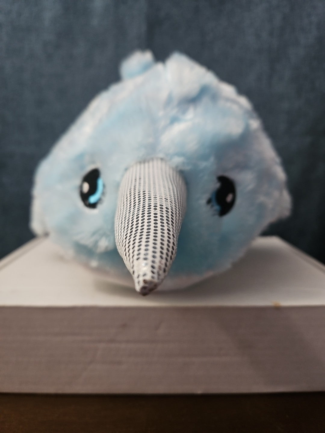 Blue Narwhal Plush Ball Toy 8.25" Inflatable Bouncy Stuffed Animal Sensory Play