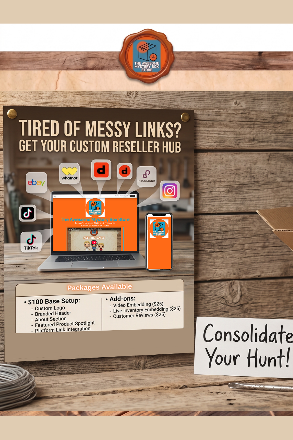 Custom Reseller Link Hub Web Design Single Page Site Brand Setup Service