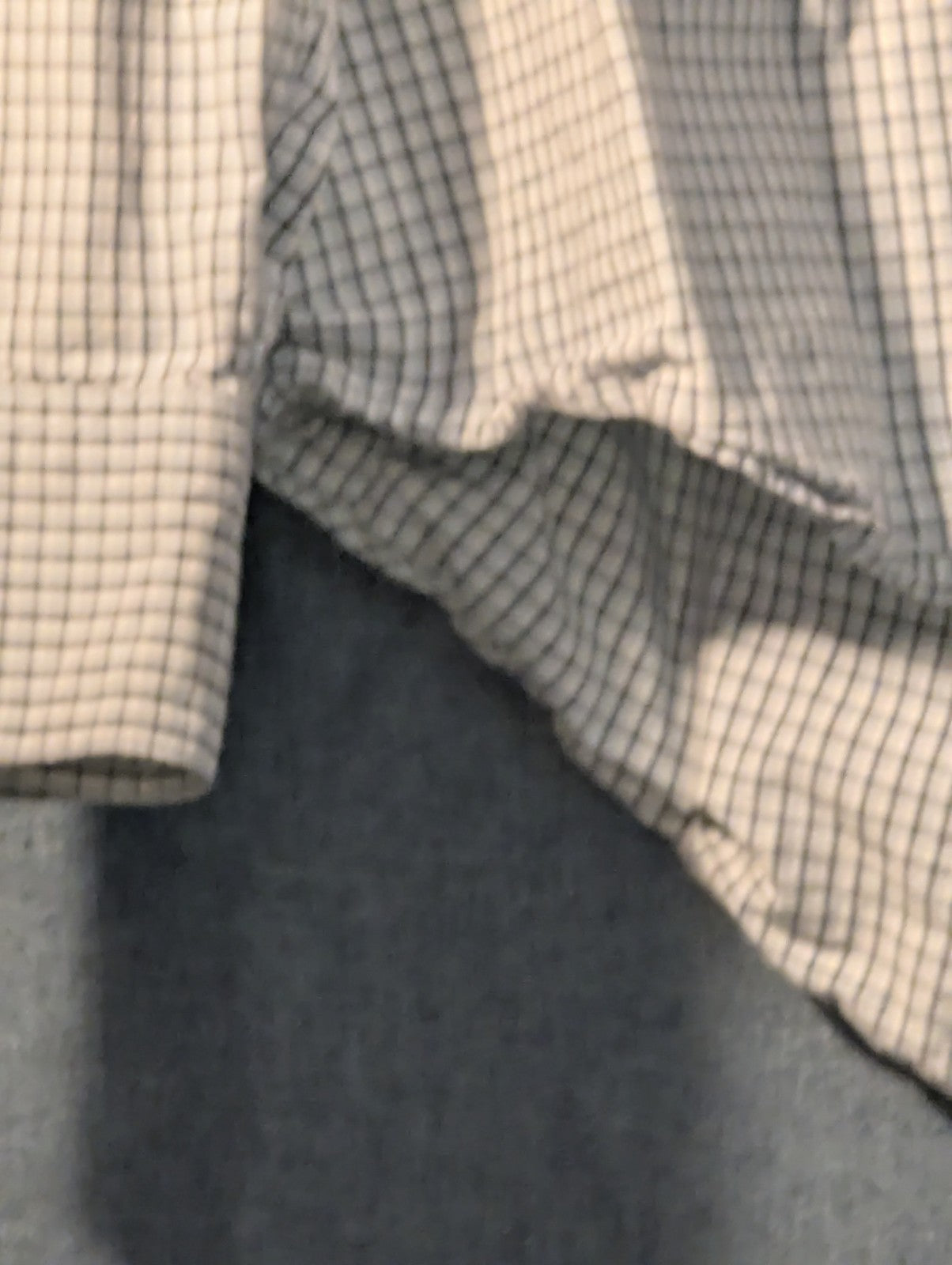 Old Navy Button Down Shirt Men's Large Blue White Grid Check Casual Cotton