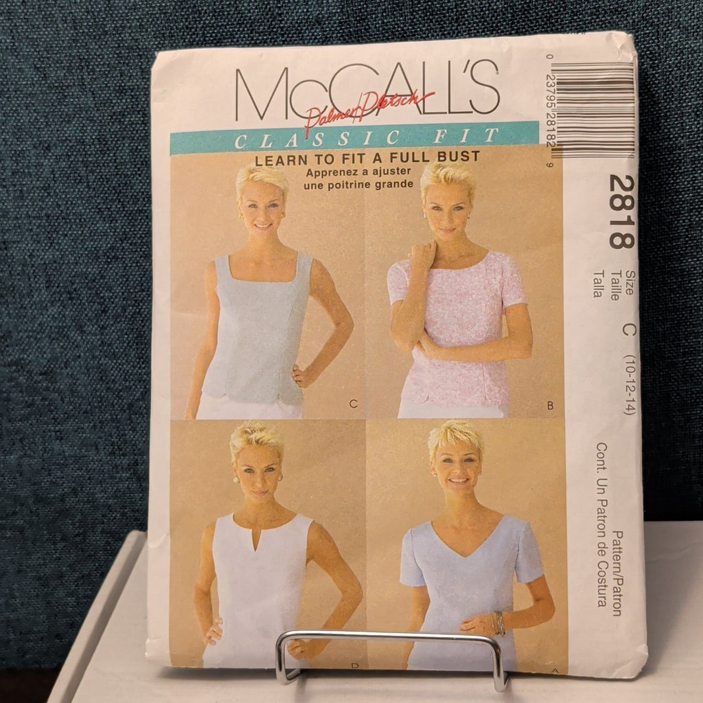 McCall’s 2818 Sewing Pattern Misses Tops Learn To Fit A Full Bust Sz 10-14 Uncut