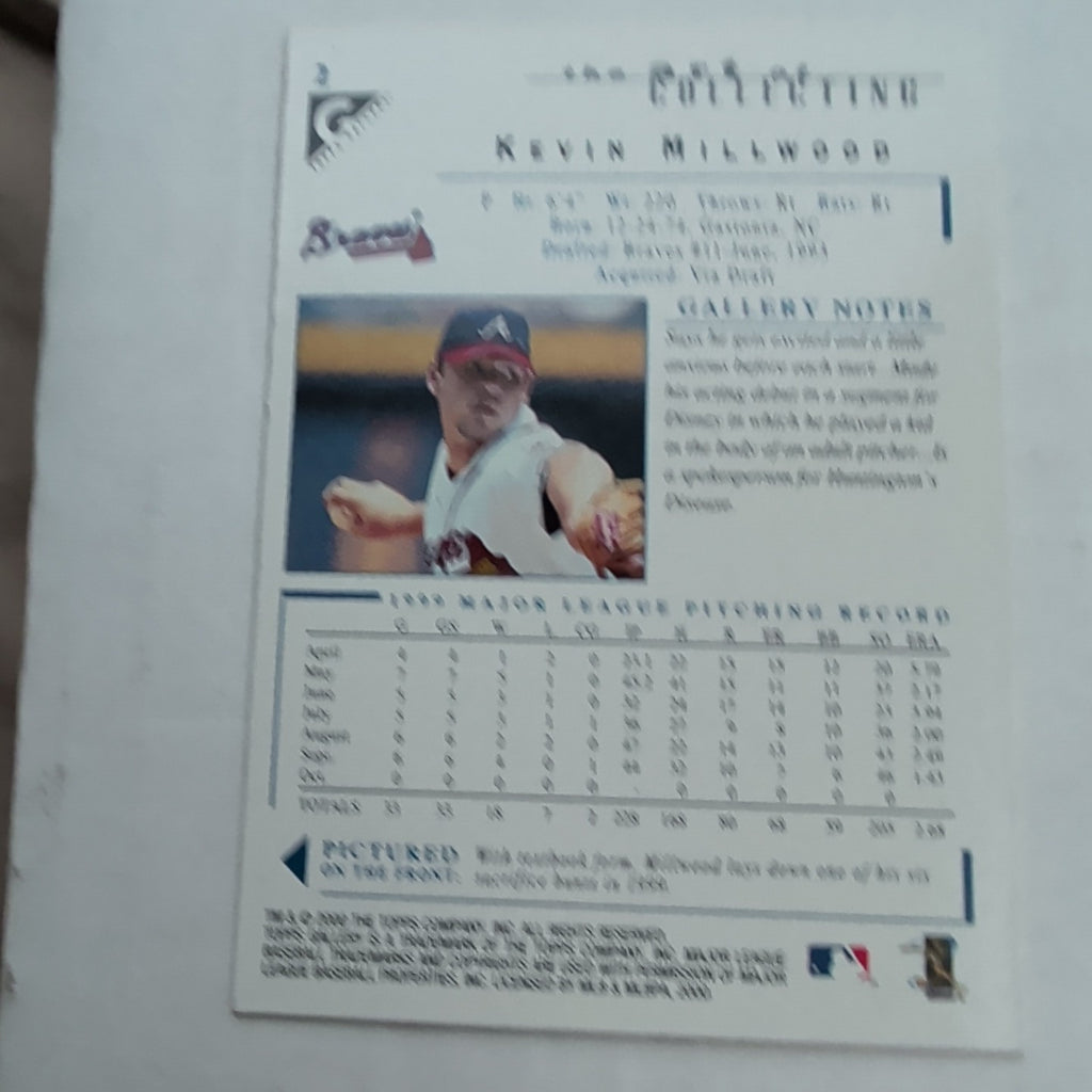2000 Topps Gallery Kevin Millwood #2 Atlanta Braves Pitcher Canvas Art