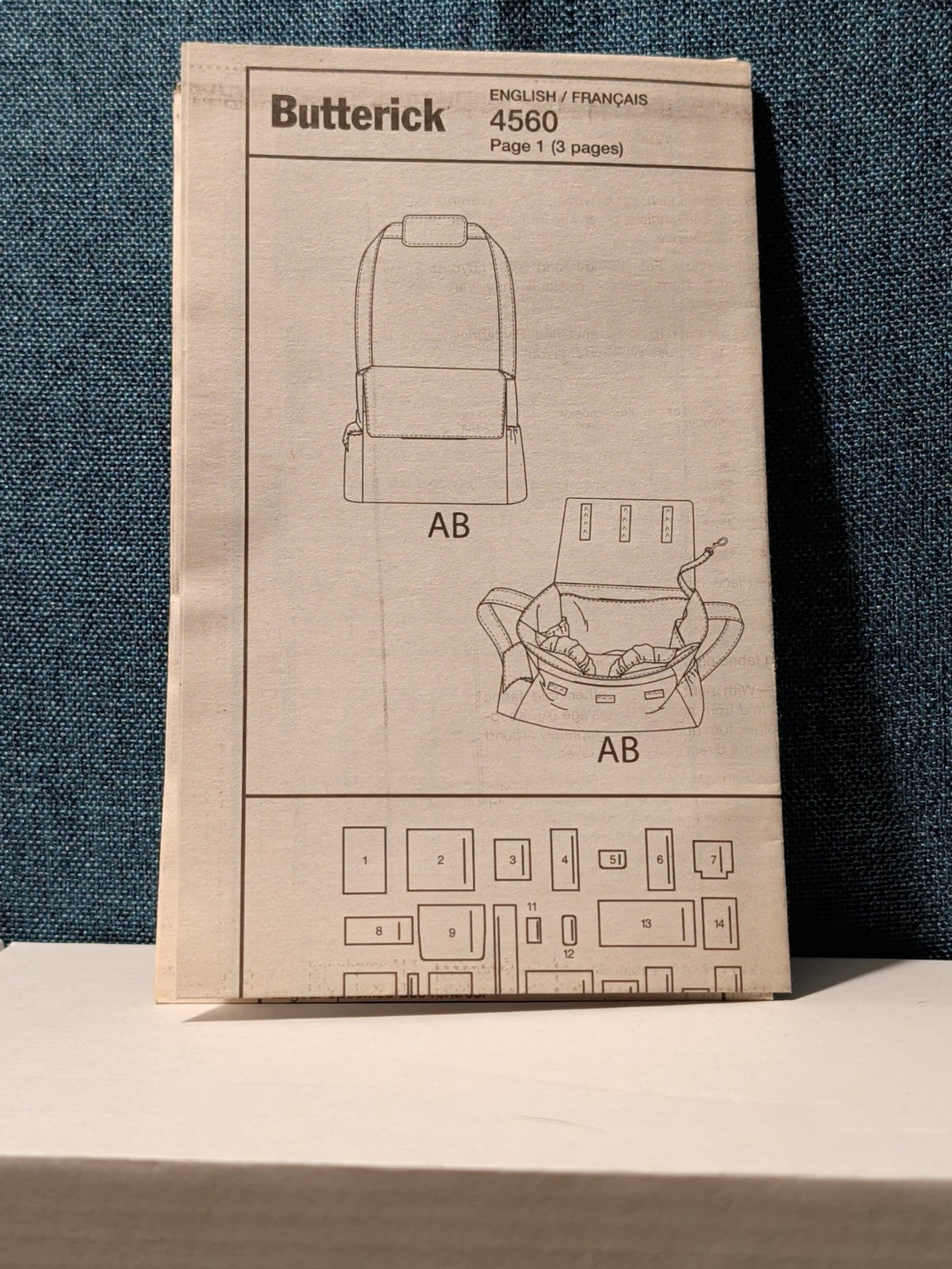 Butterick B4560 Pattern 2005 | Diaper Bag Tote | 2 Styles Lined Pockets UNCUT