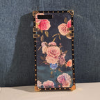 Luxury Trunk Rose Phone Case Gold Rivet Retro Cover