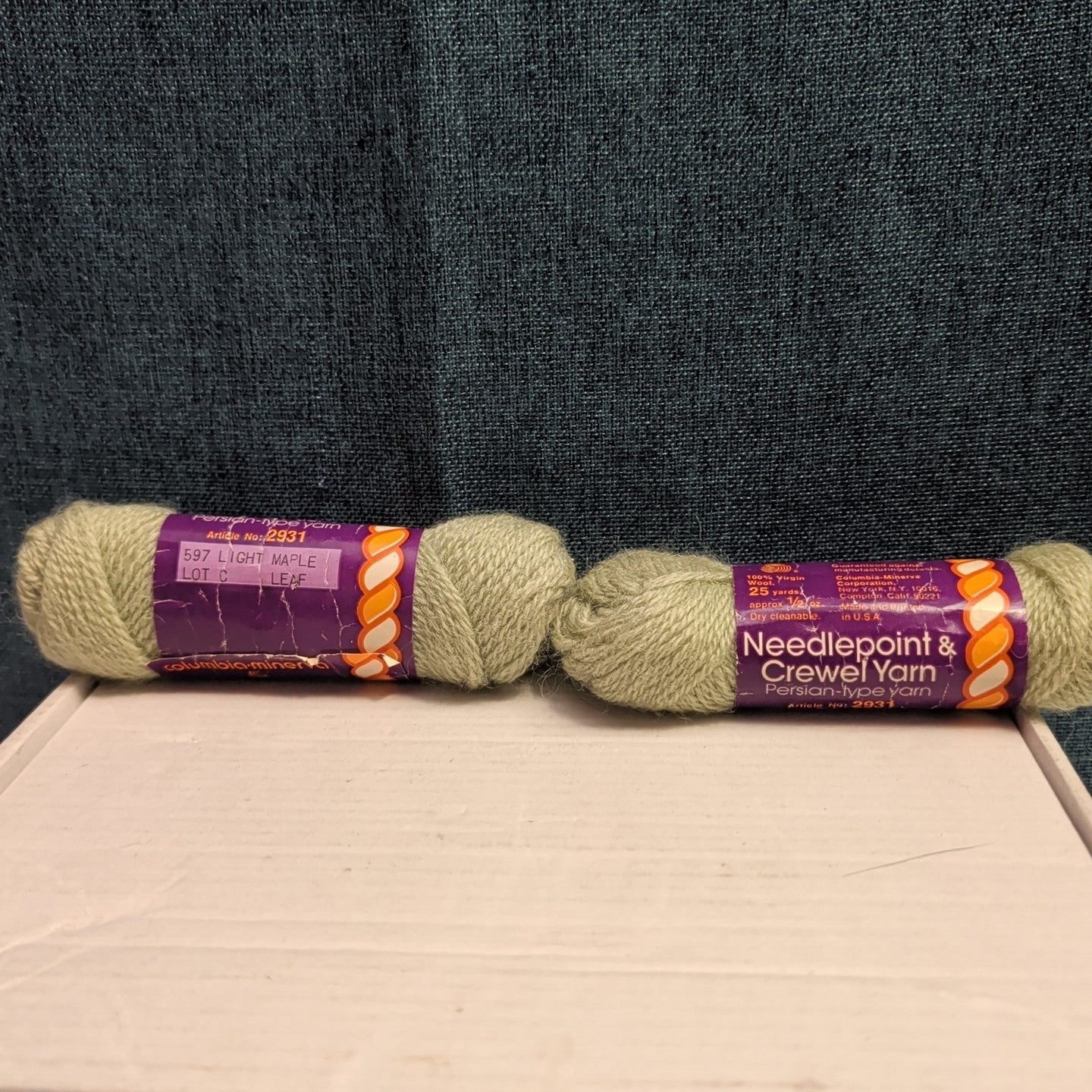 Vintage Columbia Minerva Persian Wool Yarn 7 Skeins 100% Virgin Wool Needlepoint