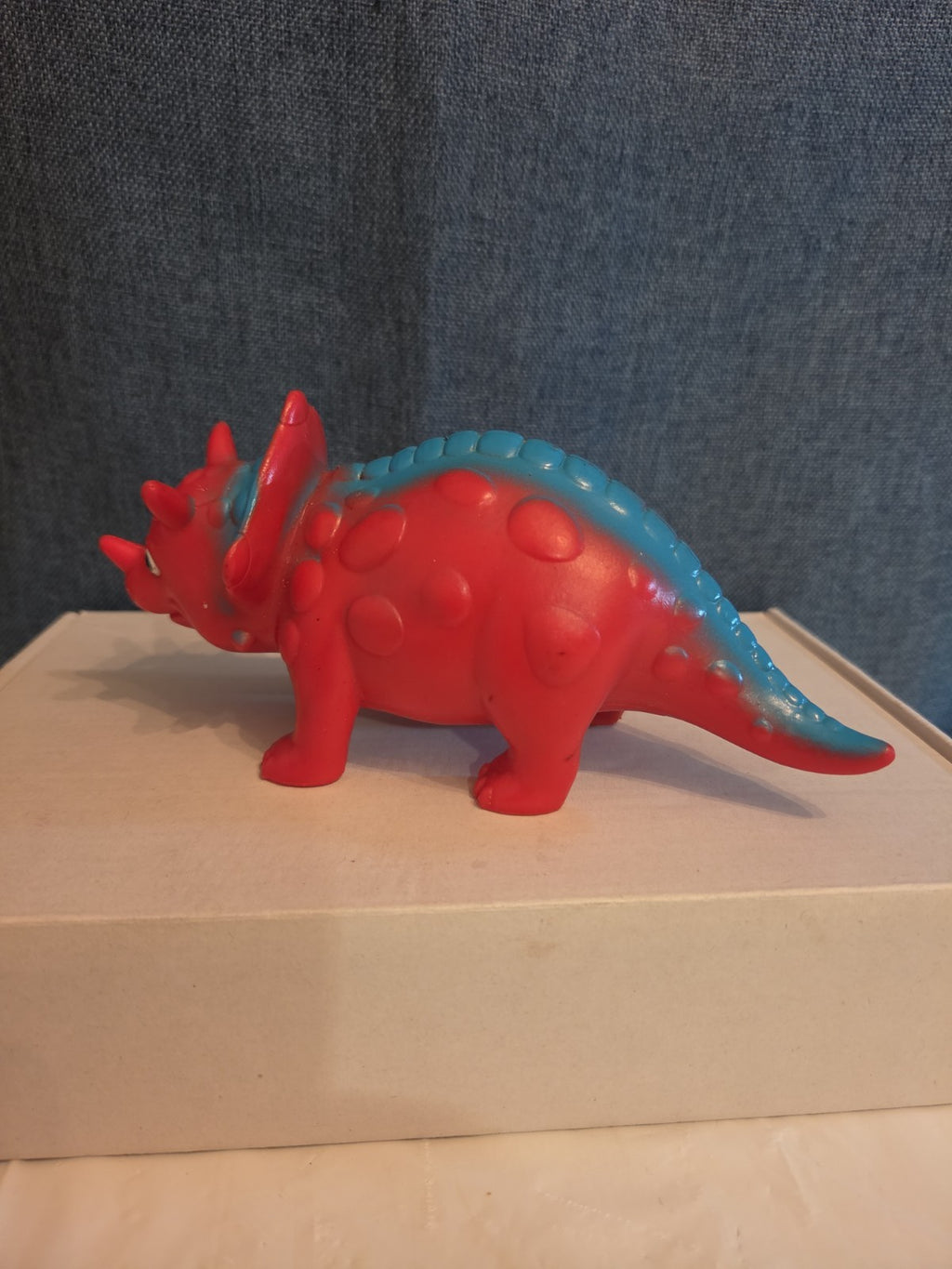 Kid Connection Triceratops Dinosaur Toy Red Blue 7" Long Plastic Figure Toddler
