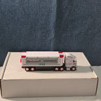 2021 Hess Mini Toy Truck Semi Hauler with Race Car White & Green Collectible