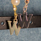 Faux Pearl Purse Charm Gold Silver Tone W Letter Initial