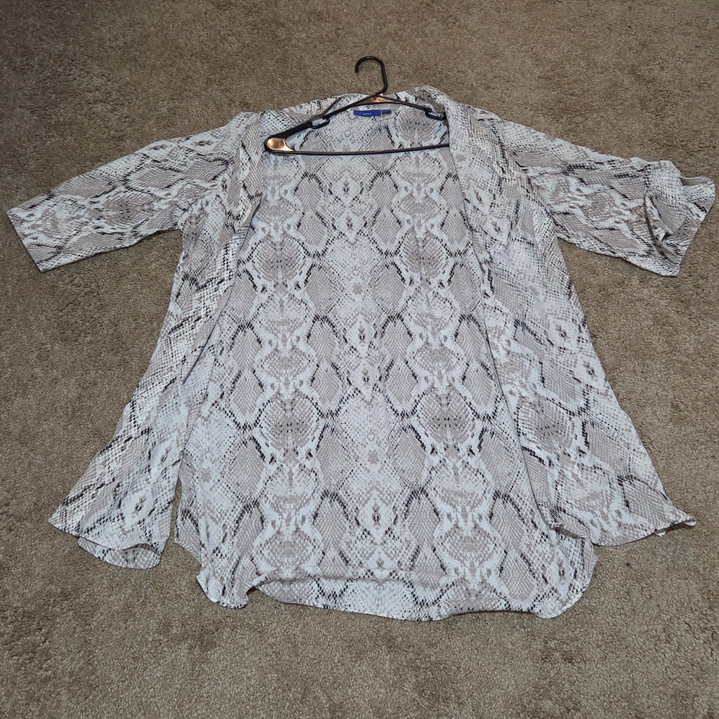 Apt 9 Snakeskin Kimono Cardigan Animal Print Top L/XL Gently Worn RN 73277