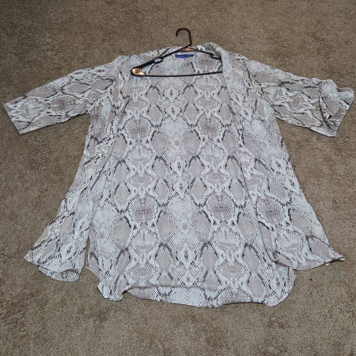 Apt 9 Snakeskin Kimono Cardigan Animal Print Top L/XL Gently Worn RN 73277