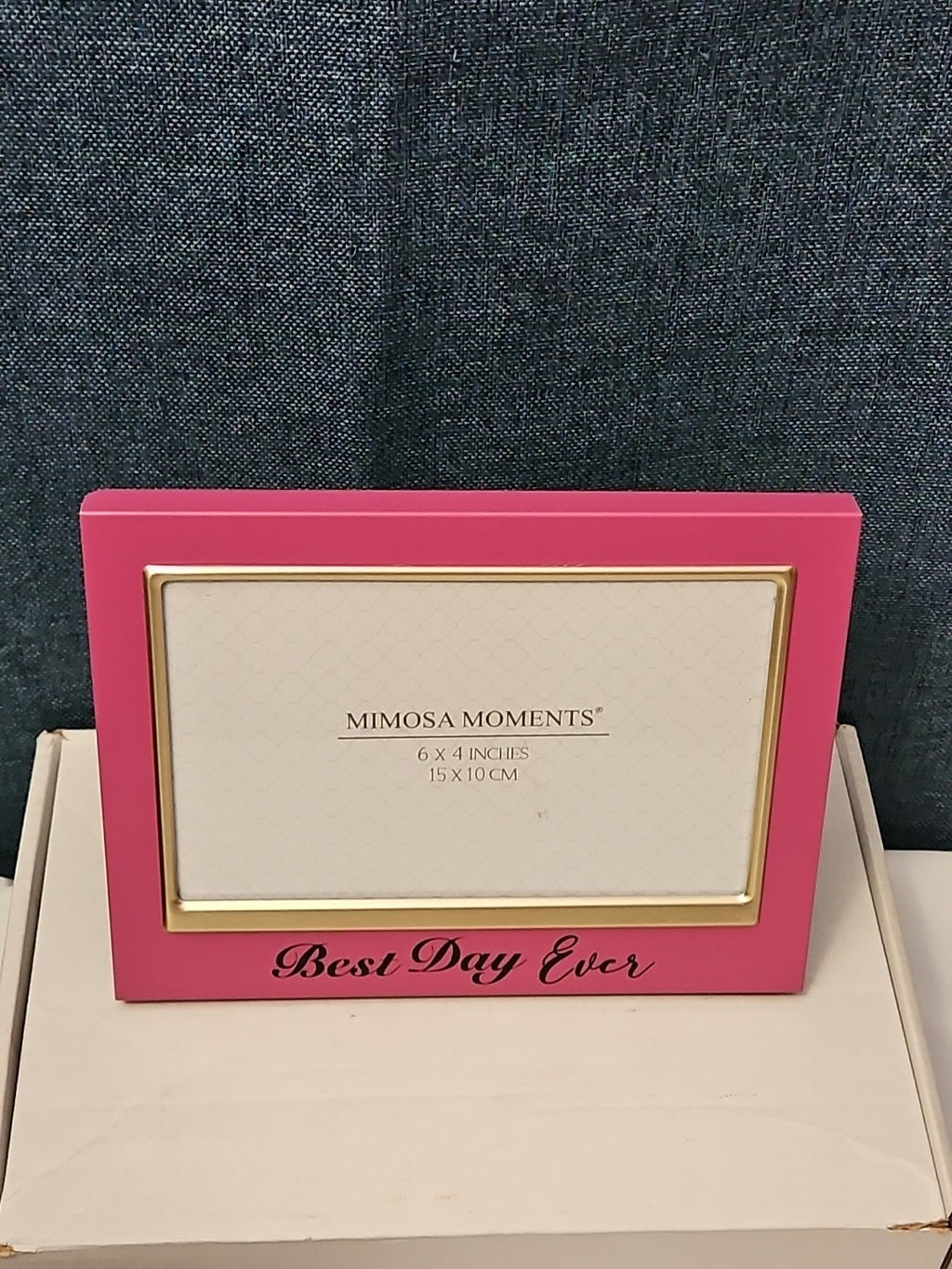 NEW Mimosa Moments Best Day Ever Picture Frame 4x6 | Pink & Gold Wedding Gift