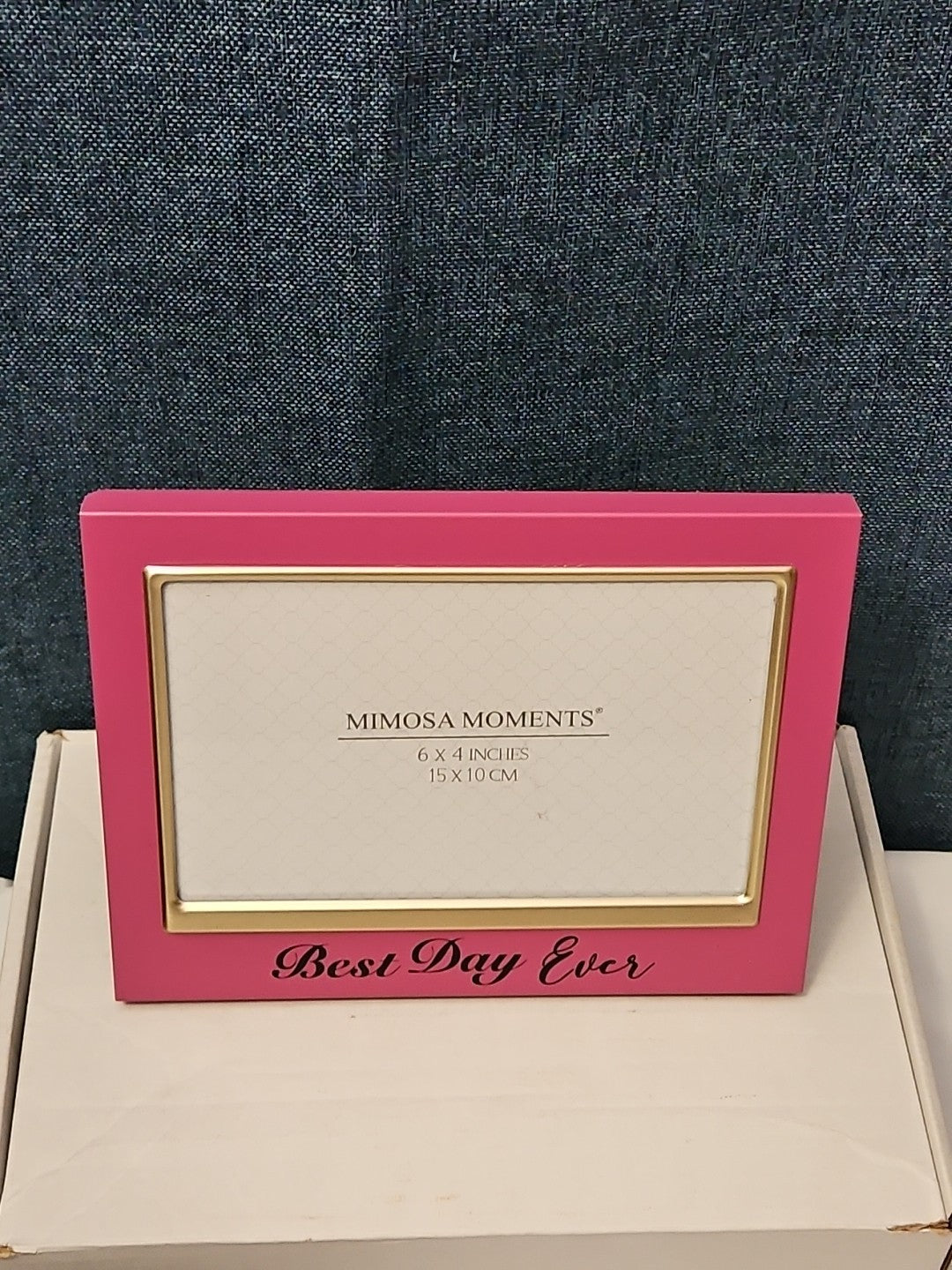 NEW Mimosa Moments Best Day Ever Picture Frame 4x6 | Pink & Gold Wedding Gift