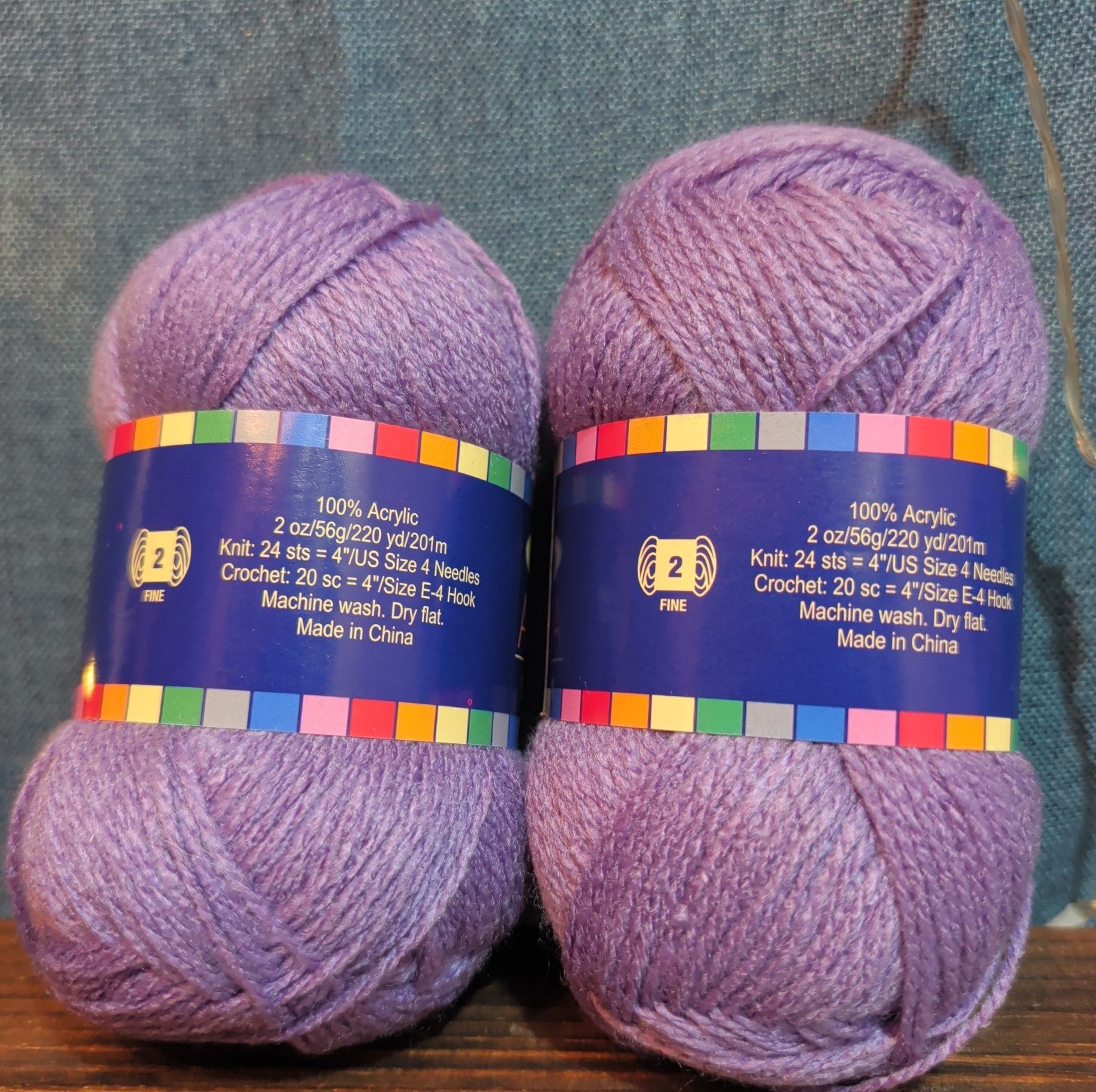 Herrschners Afghan Yarn 2 Ply Grape Frost Purple Acrylic 2 Skein