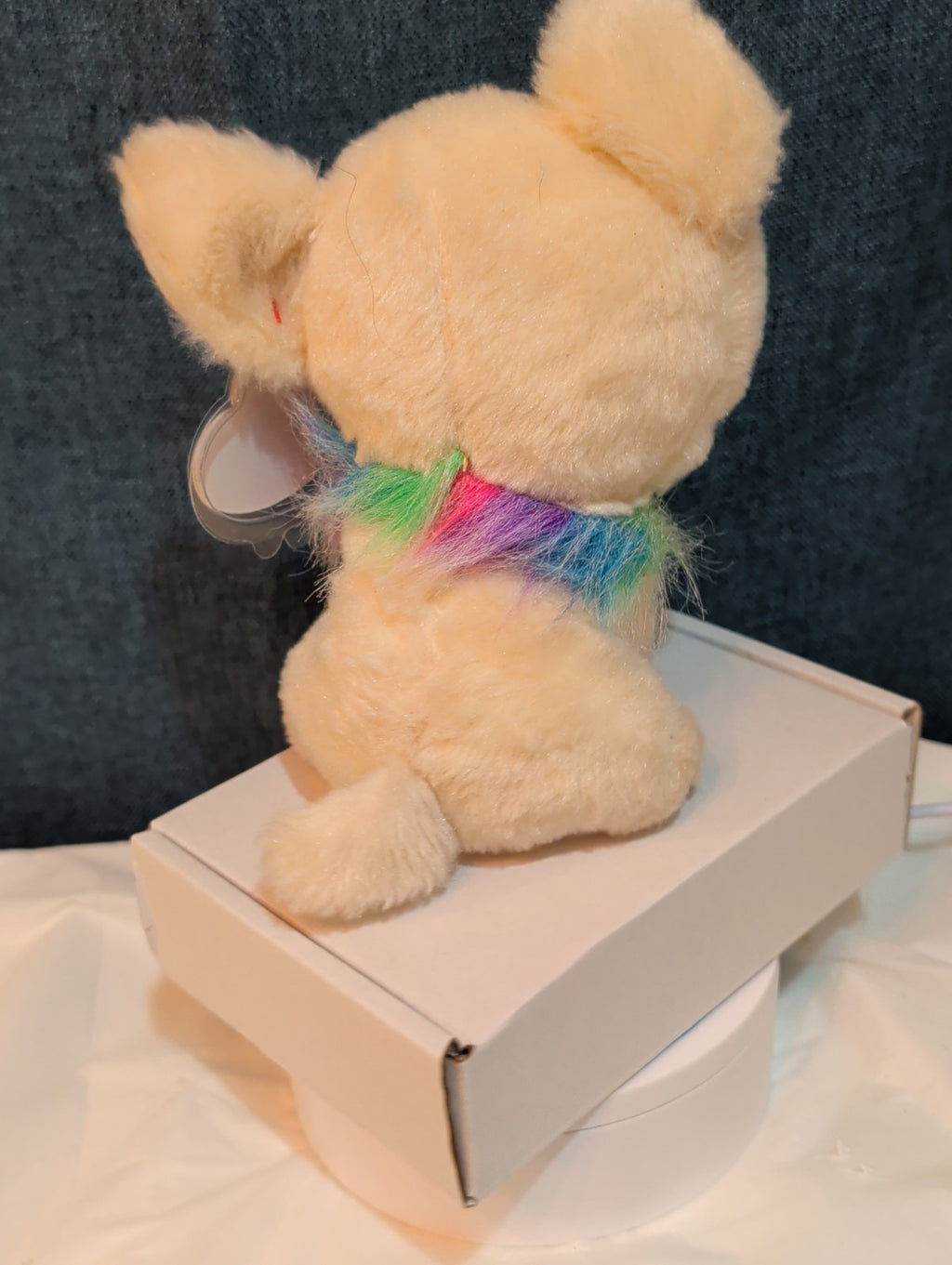 Ty Beanie Boos Chewey Chihuahua Rainbow Collar Gold Glitter Eyes 6" Plush