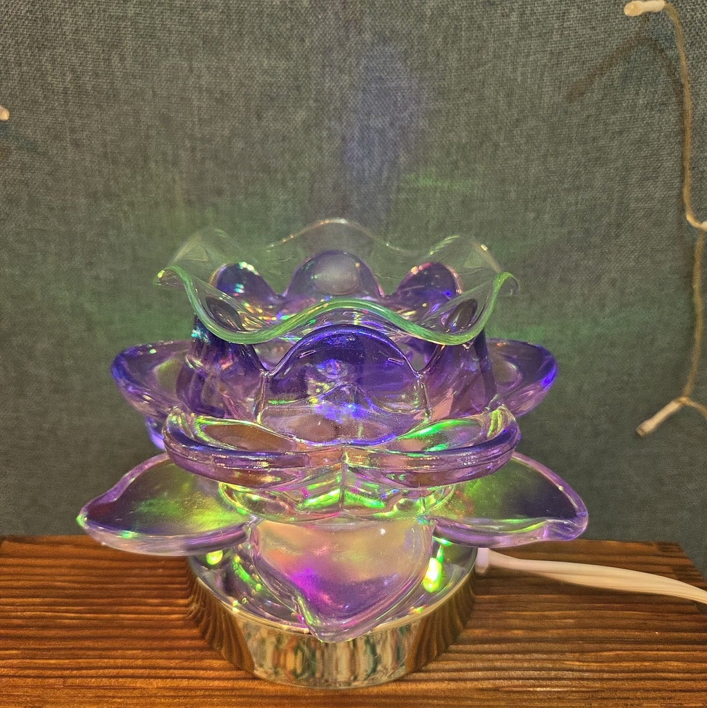 Flower Touch Lamp Glass Oil Warmer Multicolor