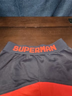 DC Comics Superman Boys Athletic Shorts Size S 6/7 Grey Red Mesh Gym Shorts
