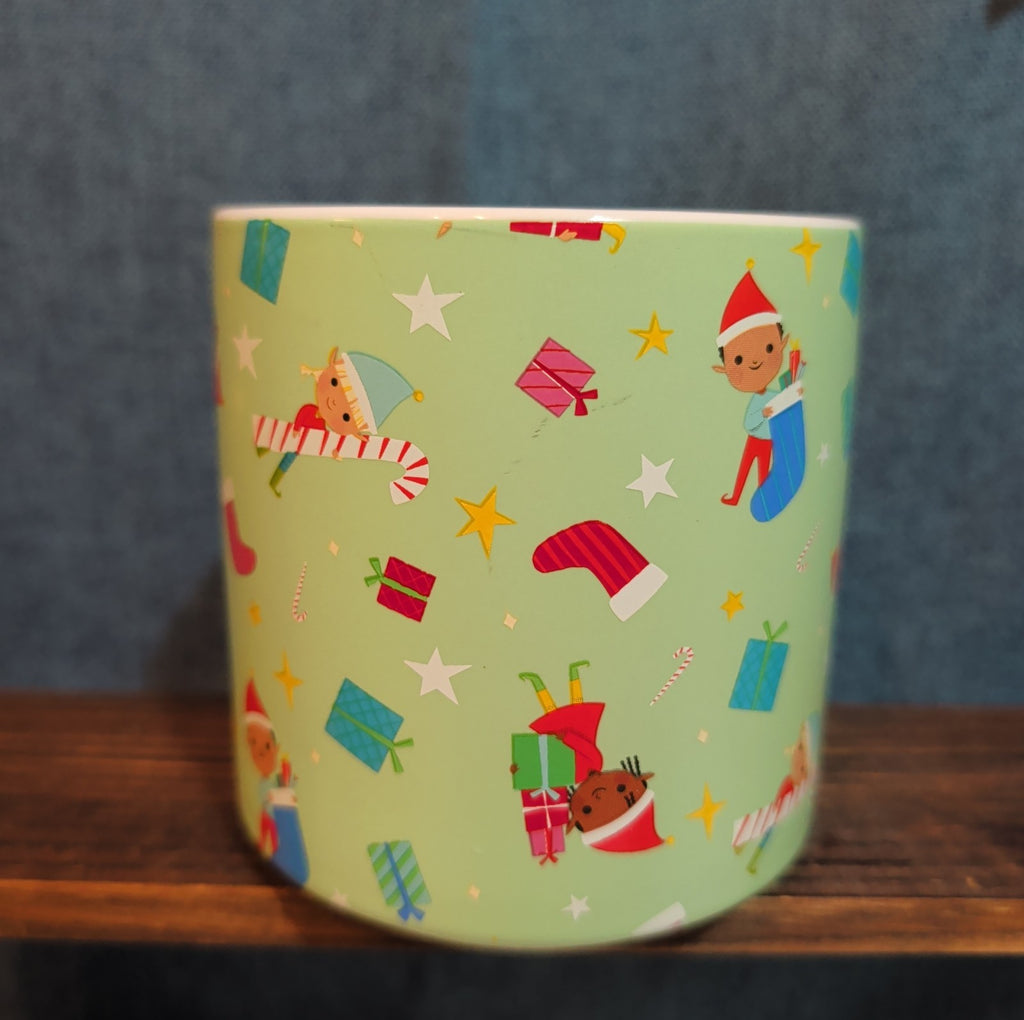 Target Wondershop 18 oz Ebony Glenn Christmas Elf ELVES Stoneware Coffee Mug