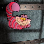 Cheshire Cat Necklace Pink Enamel Silver Tone Pop Culture