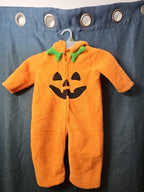 Hyde & Eek Baby Pumpkin Costume 12 Months Plush Zip Up Jack O Lantern Hooded