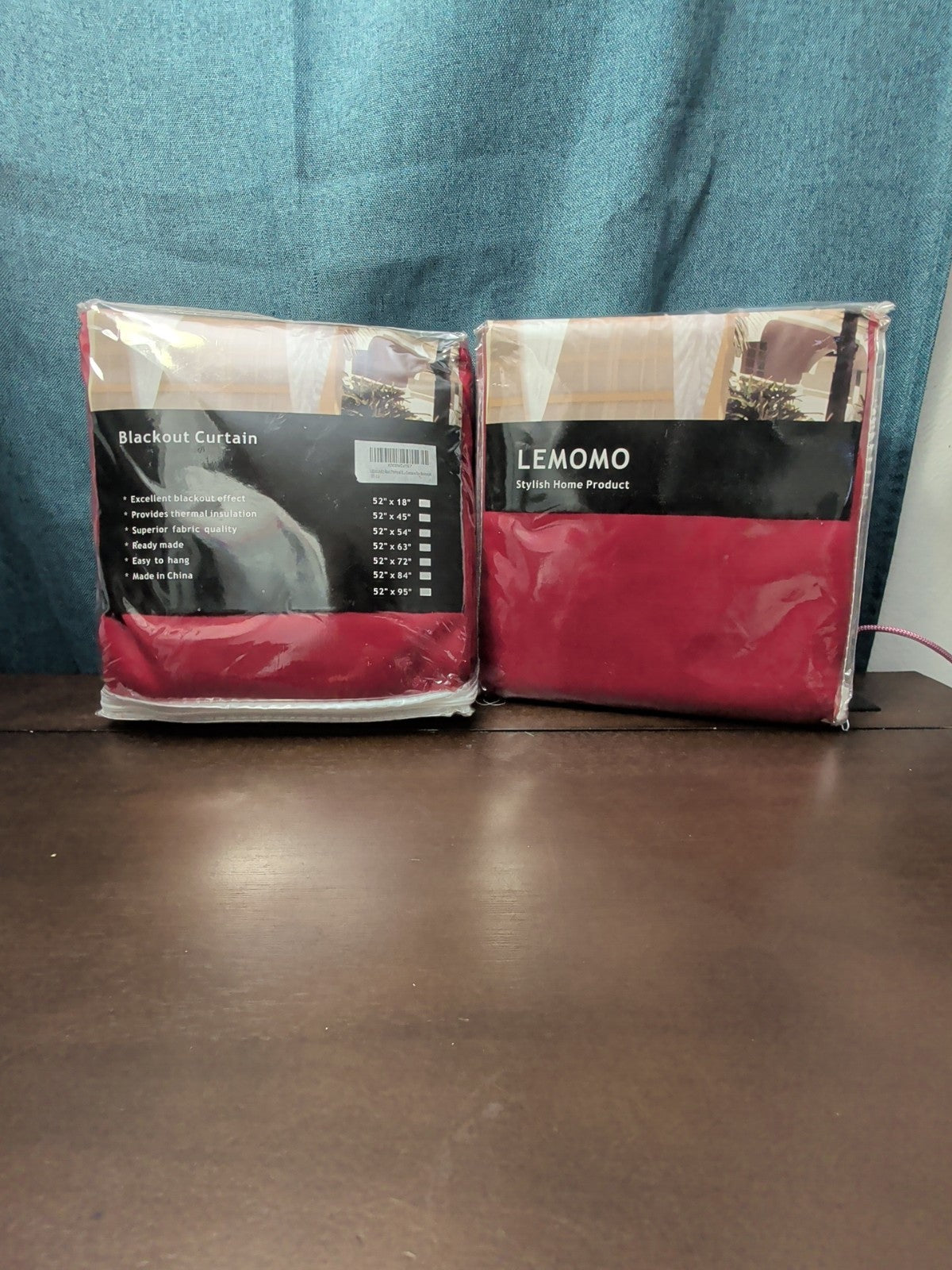 LEMOMO Red Blackout Curtains Set of 2 | 52" x 54" Thermal Insulated