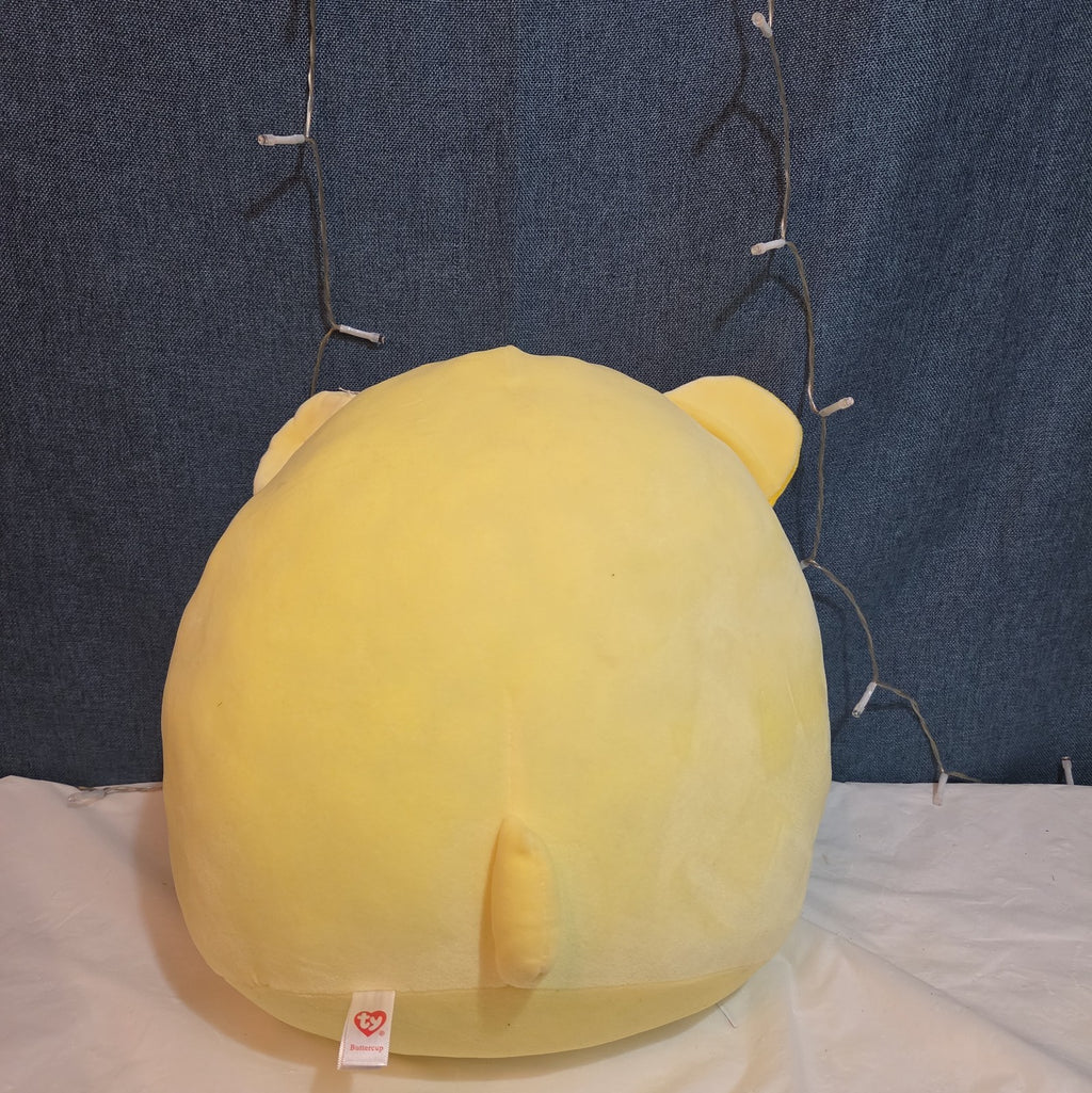TY Squish-a-Boos Buttercup 10in Yellow Bear Plush Pillow 2021 NWT