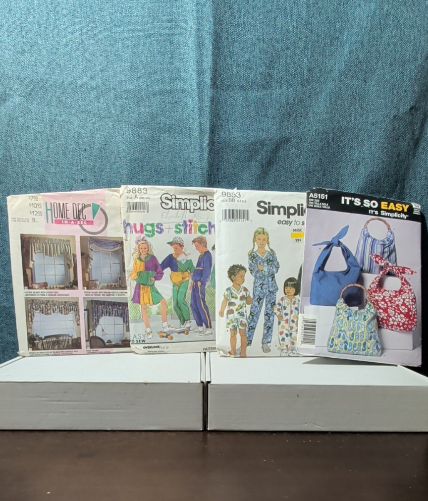 4 Sewing Patterns | Kids PJs & Retro Sweatsuits | Tote Bags | Window Valance