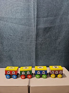 Wooden Magnetic Train Set 13 pc | Alphabet Letters A-Z & Numbers 0-10