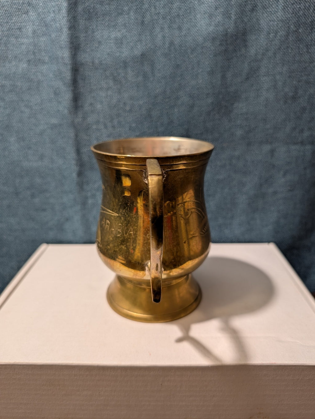 6 Vintage Etched Brass Mugs | Saudi Souvenir Goblets | Schree Amber  & Co.