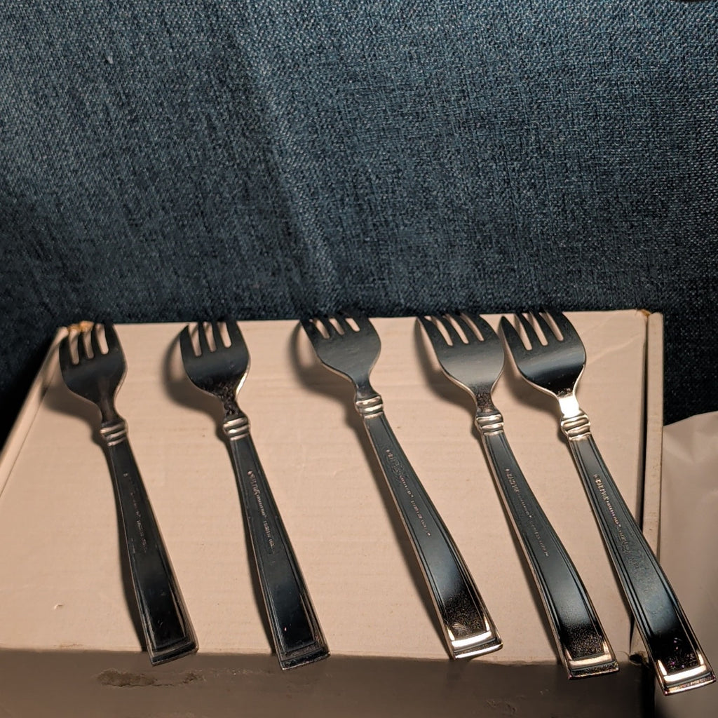 Set of 5 Hampton Silversmiths PORTFOLIO Glossy Forks | 18/0 Stainless 208