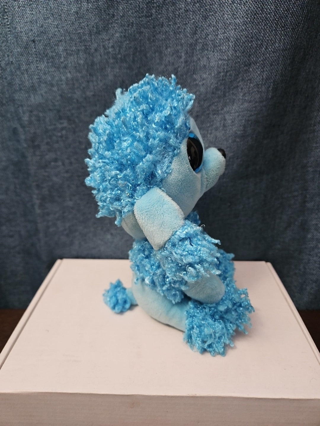 Retired Ty Beanie Boos Mandy Blue Poodle Plush 10" Medium Buddy |  Sparkle Eyes