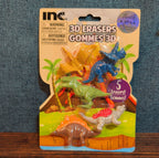 Inc 3D Dinosaur Erasers Set 5-Pack Latex-Free Kids