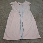 Blush Pink Midi Dress Full Zip Cutout Short Sleeve Bodycon XXL